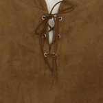 Men Pirate Costume Medieval Pirate Viking Shirt Tunic Vest Waist Belt Arm Guard Accessories Outfit (Brown, Medium)