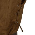 Men Pirate Costume Medieval Pirate Viking Shirt Tunic Vest Waist Belt Arm Guard Accessories Outfit (Brown, Medium)