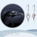 TALYKONG Raven Gothic Earrings for Women Viking Crow Dangle Earrings Norse Halloween Jewelry for Women Men (Raven Gothic Earrings)