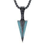 Viking Arrowhead Necklace in Sterling Silver & Turquoise