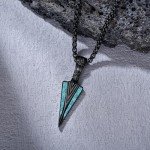 Viking Arrowhead Necklace in Sterling Silver & Turquoise