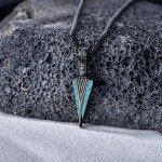 Viking Arrowhead Necklace in Sterling Silver & Turquoise