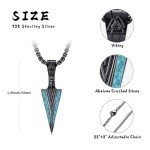 Viking Arrowhead Necklace in Sterling Silver & Turquoise
