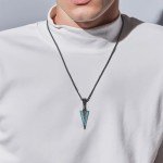 Viking Arrowhead Necklace in Sterling Silver & Turquoise