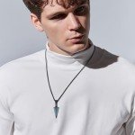 Viking Arrowhead Necklace in Sterling Silver & Turquoise