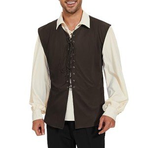 Men's Steampunk Pirate Costume - Halloween Medieval Style