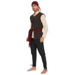 Men's Steampunk Pirate Costume - Halloween Medieval Style