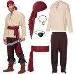 Men's Viking Pirate Costume Set for Halloween
