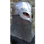 Viking Helmet 18G Steel Chainmail Home Decor