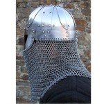 Viking Helmet 18G Steel Chainmail Home Decor