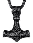 Men's Thor's Hammer Pendant Necklace in Stainless Steel