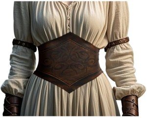 Viking Style Women's Elastic Leather Corset Belt