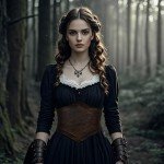 Viking Style Women's Elastic Leather Corset Belt