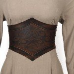 Viking Style Women's Elastic Leather Corset Belt