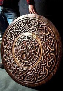 24" Viking Round Wooden Celtic Shield Decor