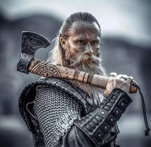 Hand Forged Viking Axe with Rosewood Shaft