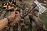 Hand Forged Viking Axe with Rosewood Shaft