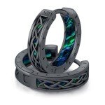 Norseman Sterling Silver Viking Rune Hoop Earrings