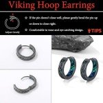 Norseman Sterling Silver Viking Rune Hoop Earrings