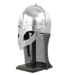 Silver Panda Medieval Helmet with Black Base