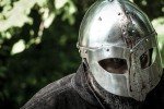 Silver Panda Medieval Helmet with Black Base