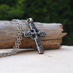 Large Stainless Steel Viking Wolf Pendant Necklace