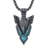 Viking Arrowhead Necklace in Sterling Silver & Turquoise