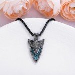 Viking Arrowhead Necklace in Sterling Silver & Turquoise