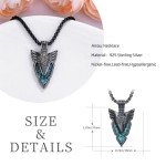 Viking Arrowhead Necklace in Sterling Silver & Turquoise