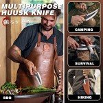 ROCOCO 3PCS Butcher Cleaver Knife Set for Meat Cutting Serbian Chef Knife Viking Boning Cleaver with Sheaths for Kitchen Outdoor BBQ Camping Birthday Father Mother Christmas Gift Idea Men