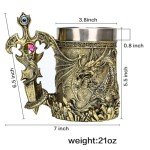 Viking Dragon Steel Beer Mug - Perfect Gift!