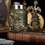 Viking Dragon Steel Beer Mug - Perfect Gift!