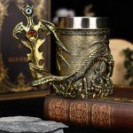 Viking Dragon Steel Beer Mug - Perfect Gift!