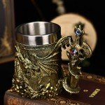 Viking Dragon Steel Beer Mug - Perfect Gift!