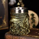 Viking Dragon Steel Beer Mug - Perfect Gift!