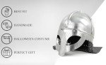Panda Style Silver Steel Helmet with Chain Mail