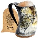 Viking Fenrir Engraved Drinking Horn Mug