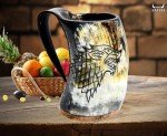 Viking Fenrir Engraved Drinking Horn Mug