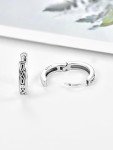 Celtic Knot Silver Huggie Hoop Earrings