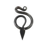 Viking Jormungandr Serpent Pendant in Forged Steel