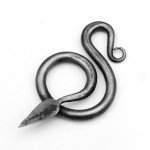 Viking Jormungandr Serpent Pendant in Forged Steel