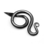 Viking Jormungandr Serpent Pendant in Forged Steel