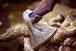 Valknut Viking Axe - Hand-Forged Carbon Steel Hatchet