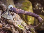 Valknut Viking Axe - Hand-Forged Carbon Steel Hatchet