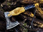 Engraved Viking Battle Axe - Hand-Forged Steel