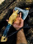 Engraved Viking Battle Axe - Hand-Forged Steel
