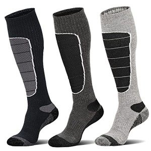 Merino Wool Ski Socks - Thermal Winter Gear (3 Pairs)