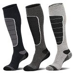 Merino Wool Ski Socks - Thermal Winter Gear (3 Pairs)
