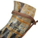Viking Drinking Horn with Snakeskin Leather Holder