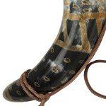 Viking Drinking Horn with Snakeskin Leather Holder